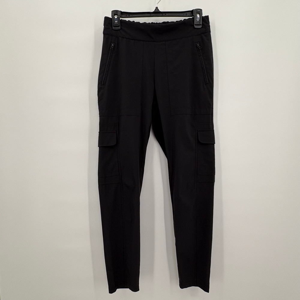 Athleta Womens Black Brooklyn Recycled Polyester Cargo Tapered Leg Pants Size 4